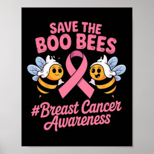 Poster Abelhas Engraçadas Fantasmas Boo Cancer Sensibiliz