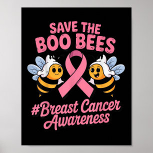 Poster Abelhas Engraçadas Fantasmas Boo Cancer Sensibiliz