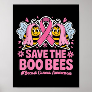 Poster Abelhas Engraçadas Fantasmas Boo Cancer Sensibiliz