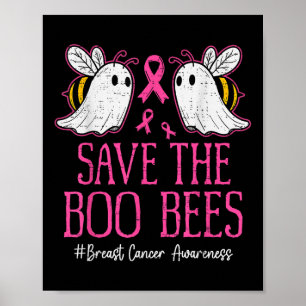 Poster Abelhas Engraçadas Fantasmas Boo Cancer Sensibiliz