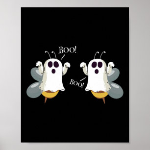 Poster Abelhas Fantasmas Dizendo Boo Divertido Festa de H