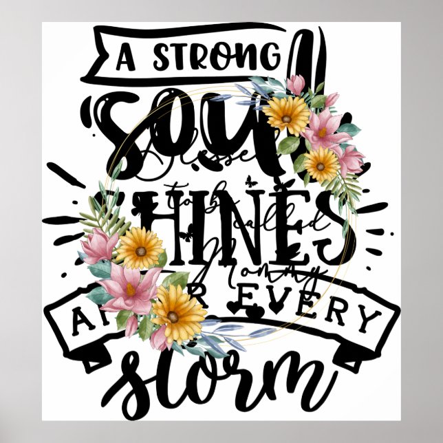 Poster Abençoada Seja Chamada Mamãe De Mamãe De Girassol  (Frente)