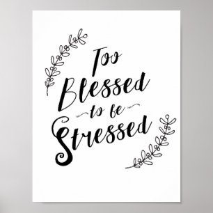 Pôster Abençoado demasiado para ser tipografia cristã