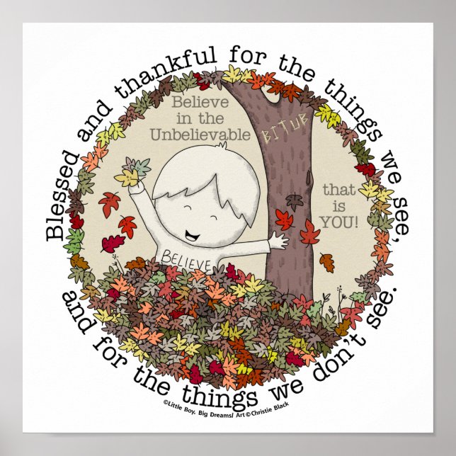 Poster Abençoado e agradecido (Frente)