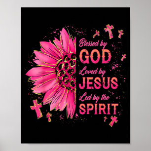 Poster Abençoado Por Deus Amado Por Jesus Girassol Cristã