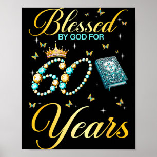 Poster Abençoado Por Deus Por 60 Anos De Aniversário Cris