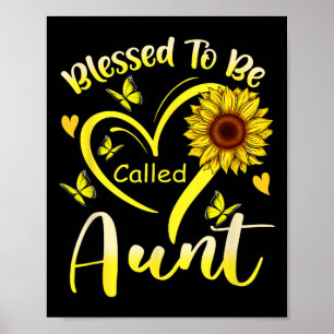 Poster Abençoado Seja Chamada Tia Girfloral Cute Floral M