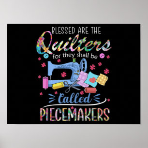 Poster Abençoados Quilters Piecemakers Quilting Sewing I