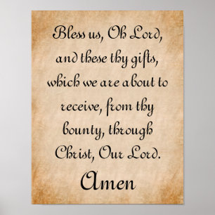 Poster Abençoe-nos, Oh Senhor Oração do Tempo Médio