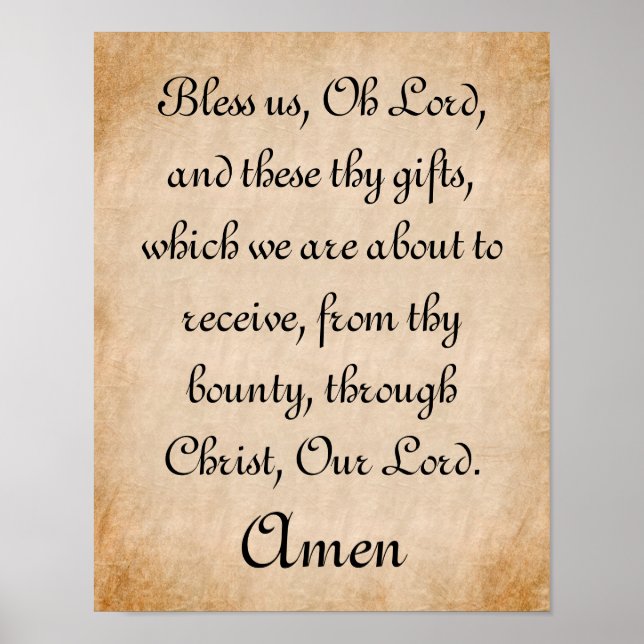 Poster Abençoe-nos, Oh Senhor Oração do Tempo Médio (Frente)