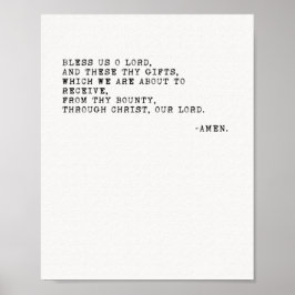 Poster Abençoe-nos, Senhor, Grace Antes das refeições, Pr