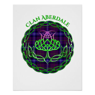 Pôster Aberdale Scottish Tartan Celtic Thistle