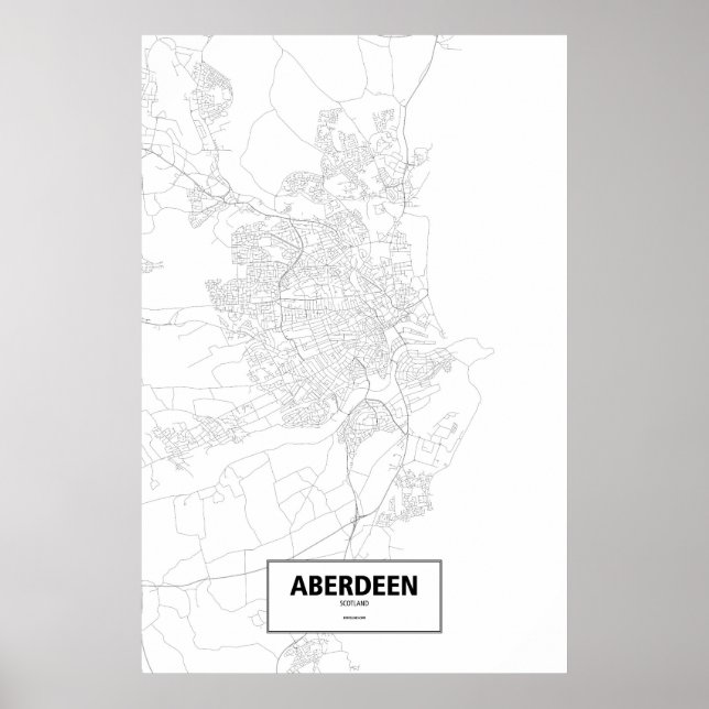 Pôster Aberdeen, Escócia (preto no branco) (Frente)