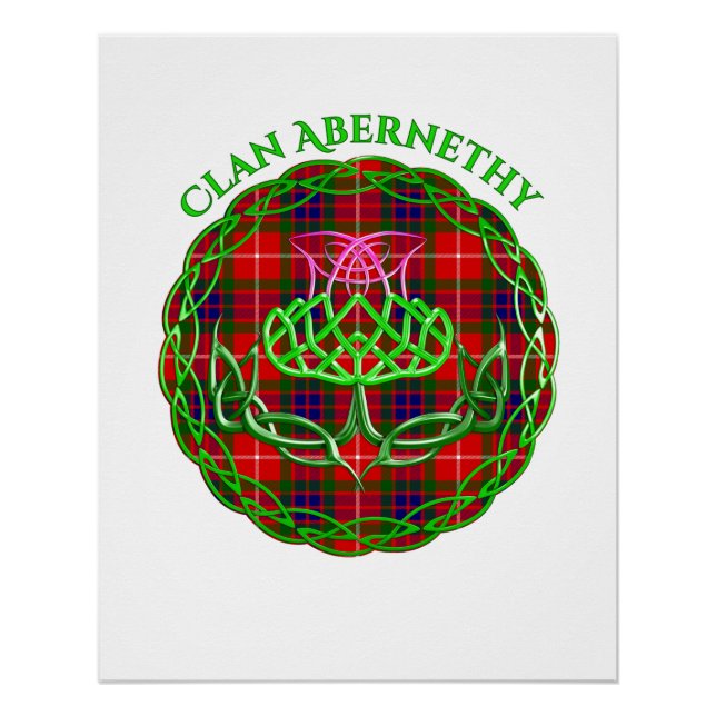 Pôster Abernethy Scottish Tartan Celtic Thistle (Frente)