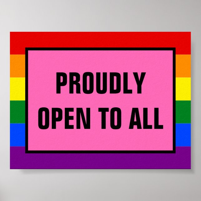 Poster Aberta orgulhosamente a todos os clientes LGBT do  (Frente)