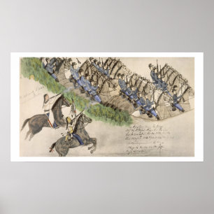 Pôster Abertura da batalha do Little Big Horn (tinta