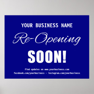 Poster Abertura da empresa em breve, azul