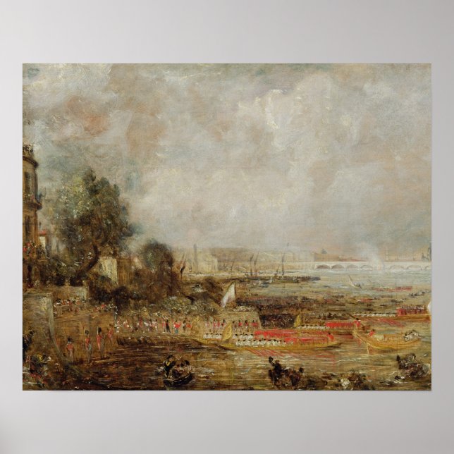 Pôster Abertura da Ponte Waterloo, c.1829-31 (óleo ligado (Frente)