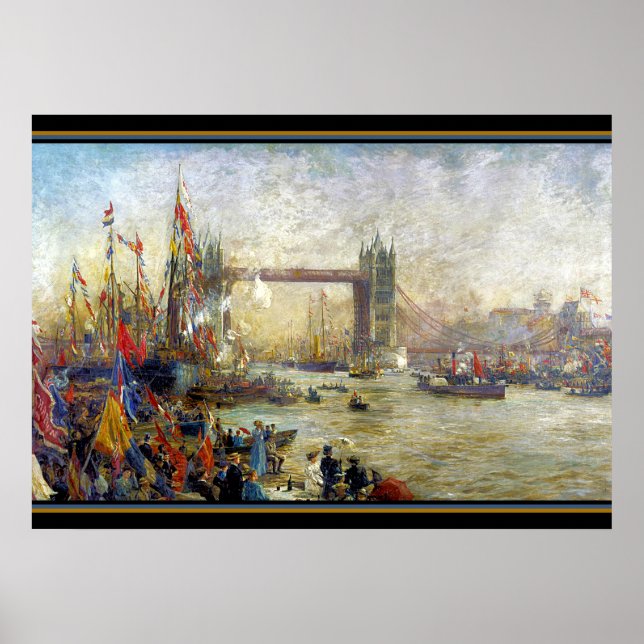 Poster Abertura da Tower Bridge Londres 1895 (Frente)