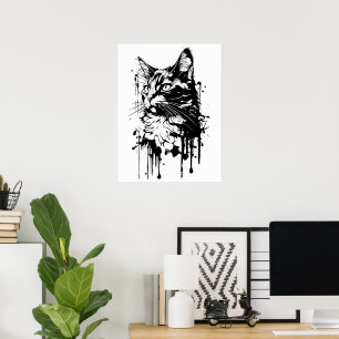 Poster Abertura de Gato Preto e Branco