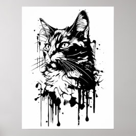 Poster Abertura de Gato Preto e Branco