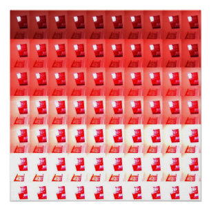 Pôster Abertura em Poster vermelho e branco passo a passo