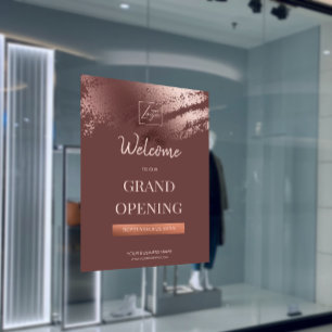 Poster Abertura Grandiosa Logotipo Empresarial Bronze Chi