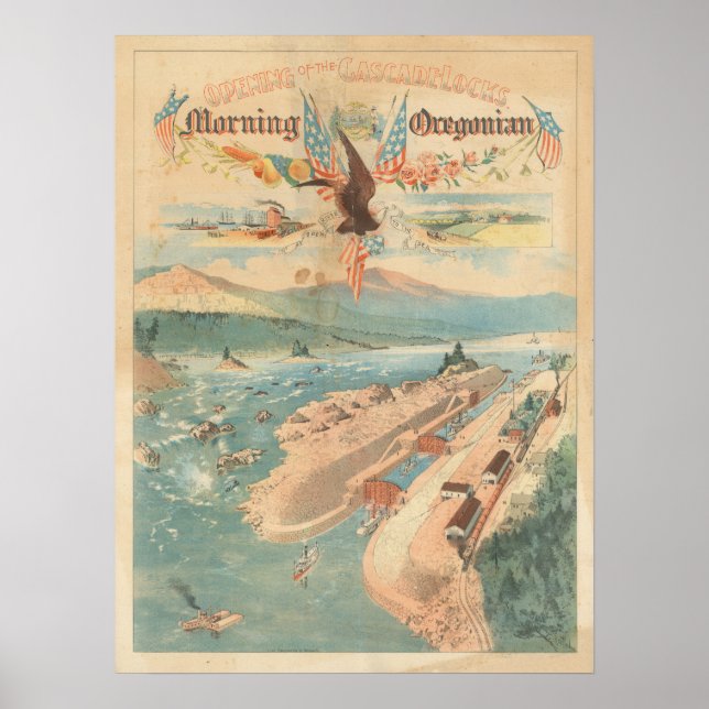 Poster Abertura Vintage de CascadeLocks (Frente)