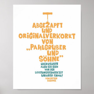 Poster Abgezapft und origalverkorkt - Loriot - Wein