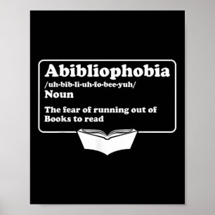 Poster Abibliofobia Bibliofilia Medo Ler bibliófilo B
