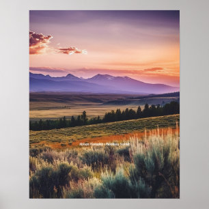 Poster Ablaze Horizons - Montana Sunset