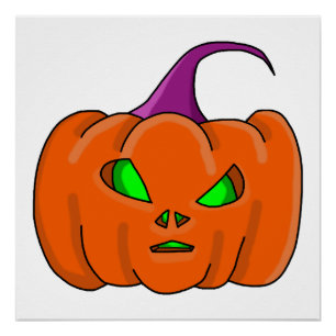 Pôster Abóbora Alienigena de Halloween
