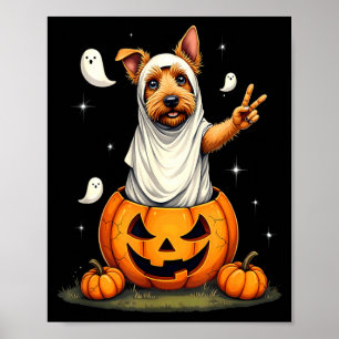 Poster Abóbora Boo Fantasma Terrier Escocês Cachorro Hall