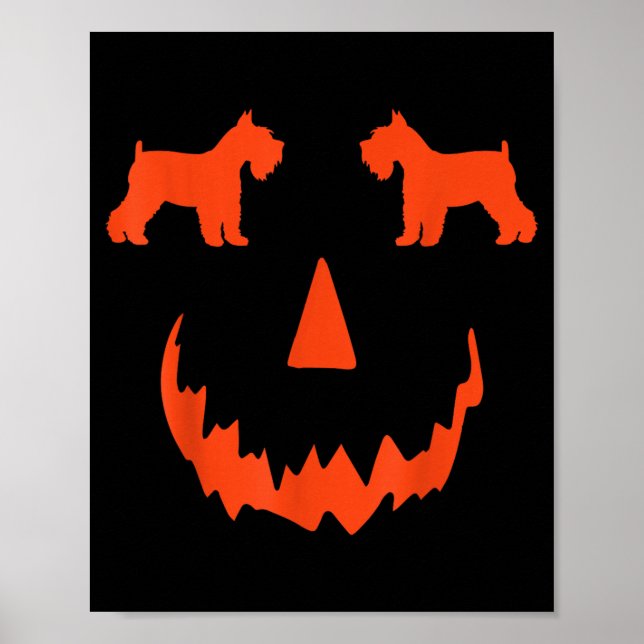 Poster Abóbora Cachorro Schnauzer Miniatura Halloween (Frente)