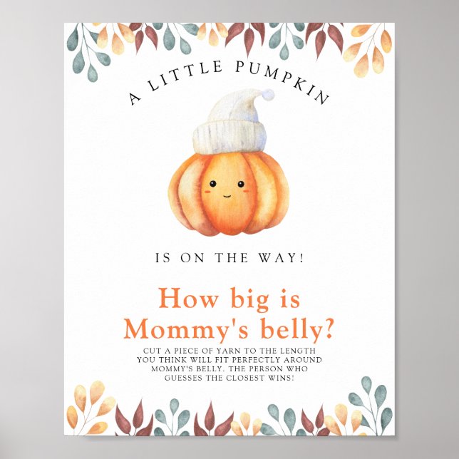 Poster Abóbora de chapéu Quão grande é a barriga da mamãe (Frente)