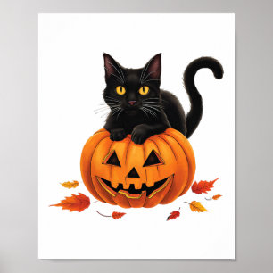 Poster Abóbora De Gato No Halloween Para Homens
