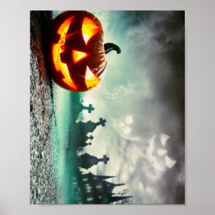 Poster Abóbora de Halloween brilhante do SlipperyJoe wa