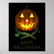 Abóbora de Halloween com vinha