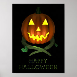 Poster Abóbora de Halloween com vinha