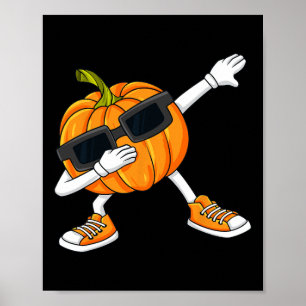Poster Abóbora de Halloween Dabbing Dia de Ação de Graças