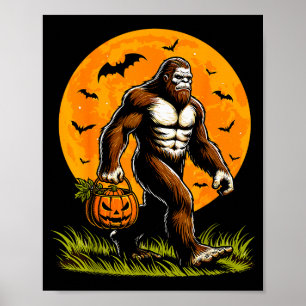 Poster Abóbora de Halloween do Pé-Grande Assustador Funny