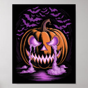 Poster Abóbora de Halloween Morcegos da Temporada Soky