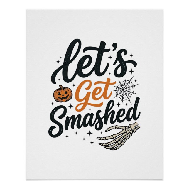 Pôster Abobora de Halloween Vamos Ficar Esmagados (Frente)