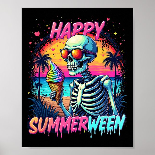 Poster Abóbora de Melancia de Verão Feliz Summerween  (Frente)