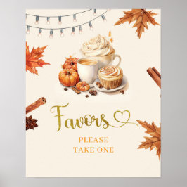 Poster Abóbora de Outono está Preparando Café Deixa o Beb
