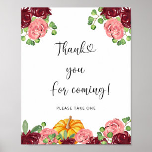 Poster Abóbora de outono Obrigado por vir