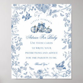 Poster Abóbora de Toalete Azul Francês de Outono Dicas pa