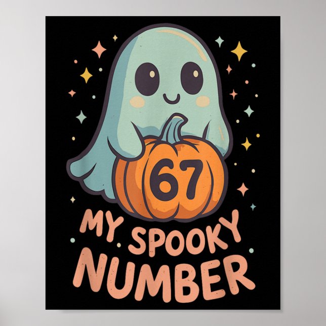 Poster Abóbora Fantasma Kawaii Fofa 67 Meme Matemática Di (Frente)