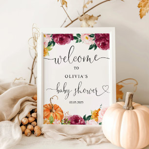 Poster Abóbora no caminho sinal de boas-vindas