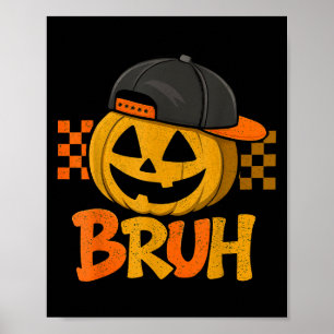 Poster Abóbora Rocker Chapéu Skater Halloween Legal Punk